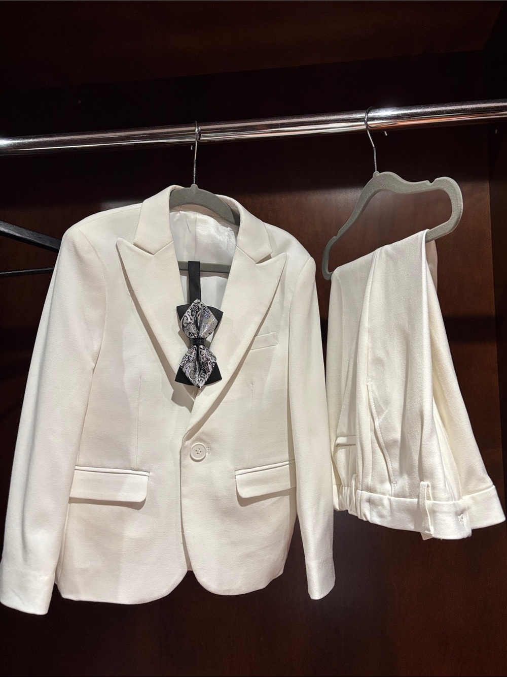 Kids Ivory Two-Piece Matching Suit Set